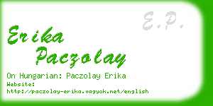 erika paczolay business card